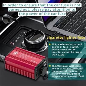 img 1 attached to HOMELYLIFE 150W Car Power Inverter: Convert DC12V to 110V AC Outlet + Dual USB Charger - Portable Car Adapter Plug Outlet