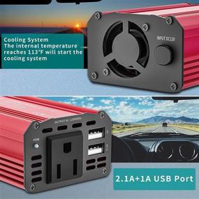 img 3 attached to HOMELYLIFE 150W Car Power Inverter: Convert DC12V to 110V AC Outlet + Dual USB Charger - Portable Car Adapter Plug Outlet