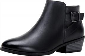img 4 attached to Step Into Style: Vepose Women'S 911L Leather Western Booties With Low Heel And Side Zipper