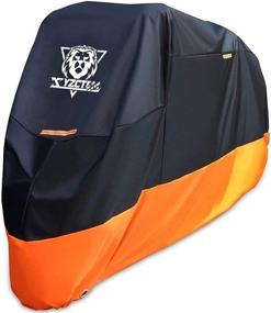 img 4 attached to 🏍️ XYZCTEM Motorcycle Cover – Waterproof Outdoor Protection for Tour Bikes, Choppers, and Cruisers – Precision Fit up to 87 Inch – Protect Against Dust, Debris, Rain, and Weather – All Season Use (M, Black & Orange)