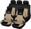 autoyouth 9pc beige car seat covers set - front bucket & split bench protectors for women logo