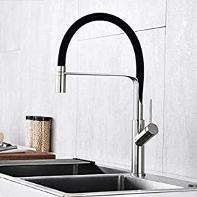 img 3 attached to OWOFAN High Arc Single Handle Kitchen Faucet - Hot And Cold Water, Perfect For Your Kitchen Bar Sink
