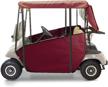 burgundy over the top enclosure for ezgo 2 person txt/medallist golf cart logo