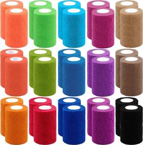 img 4 attached to 30 Rolls Self Adhesive Bandages Wrap Tape - 15 Colors For Wrist Ankle Swelling Sprains | BQTQ 3 Inch Stretch Bandage Wraps