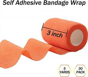 img 3 attached to 30 Rolls Self Adhesive Bandages Wrap Tape - 15 Colors For Wrist Ankle Swelling Sprains | BQTQ 3 Inch Stretch Bandage Wraps