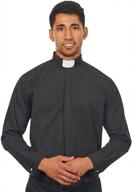 👔 men's black clergy shirt with sleeves collar - clothing logo