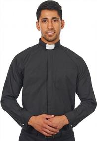 img 1 attached to 👔 Men's Black Clergy Shirt with Sleeves Collar - Clothing