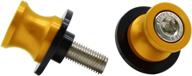 🏍️ pair of m10 x1.25 motorcycle swingarm sliders spools cnc swing arm stand screws for fzr 1000/600r/400, kawasaki z750 /z750s/ z750r, er-6f /er-6n, versys 1000, and duke 125/200/390 rc 125/200/390 (gold) логотип