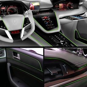 img 1 attached to CARLITS Car Interior Moulding Trim: 16.4FT/5M 3D DIY Insert Pinstriping Tape For Stylish Dashboard Decoration (Green)