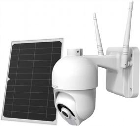 img 2 attached to Камера видеонаблюдения Soliom-S800 на открытом воздухе с панелью солнечных батарей, панелью солнечных батарей для наружной камеры с панорамированием и наклоном, домашней системой наблюдения 2.4G WiFi с цветным ночным видением и обнаружением движения, панелью солнечных батарей с прожекторной камерой