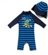 bonverano baby boys swimsuit, toddler bathing suit, long-sleeve zipper one piece swimwear with upf 50+ sun protection logo
