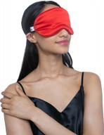 red myk pure mulberry silk sleeping eyemask with adjustable strap for comfort and napping blindfold, travel eye mask logo
