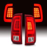 🚗 amerilite 2008-2016 ford f250 f350 f450 sd ruby red led tube tail lights - passenger & driver side логотип