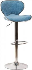 img 2 attached to Набор из 4 регулируемых поворотных барных стульев с обивкой из искусственной кожи/бархата, хромированной рамой и изогнутым сиденьем для столовой или стойки