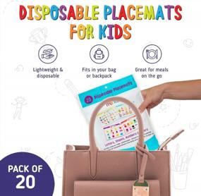 img 3 attached to 20-Pack Merka Disposable Baby Placemats - Stick To Table & Protect Restaurant Surface For Babies, Toddlers Or Kids | 4 Designs (Letters, Numbers, Shapes & Colors)