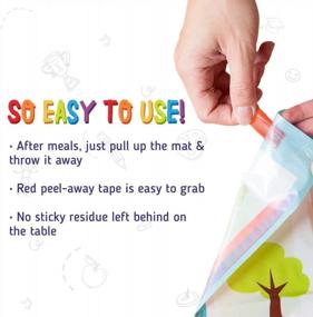 img 1 attached to 20-Pack Merka Disposable Baby Placemats - Stick To Table & Protect Restaurant Surface For Babies, Toddlers Or Kids | 4 Designs (Letters, Numbers, Shapes & Colors)