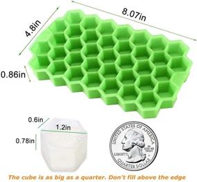 img 2 attached to 3 Pack Silicone Honeycomb Ice Cube Trays - Make 111 Ice Cubes For Whiskey, Cocktails & More | BPA Free (Purple+Yellow+Green)