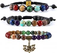 women's 8mm chakra bracelet with 7 healing stones - anxiety relief, meditation, yoga gemstone jewelry логотип