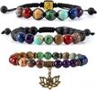 women's 8mm chakra bracelet with 7 healing stones - anxiety relief, meditation, yoga gemstone jewelry logo