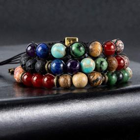 img 2 attached to Women'S 8Mm Chakra Bracelet With 7 Healing Stones - Anxiety Relief, Meditation, Yoga Gemstone Jewelry
