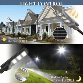 img 1 attached to 500W LED Solar Street Light With Motion Sensor, 6000LM Outdoor Dusk To Dawn Solar Panel Street Lights For Parking Lot, Garage, Patio, Court - Waterproof, Wall/Pole Mountable, ST60-010 By Lovus