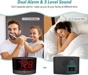 img 1 attached to Wake Up With Ease: ANJANK Extra Loud Dual Alarm Clock With Bed Shaker And USB Charger Port For Heavy Sleepers And Hearing-Impaired