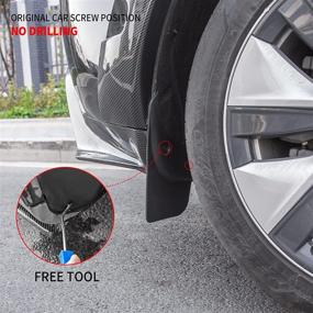 img 1 attached to Kingna Fit 2020 2021 2022 Tesla Model Y Mud Flaps No Drilling Original Fenders Splash Guards For Tesla Model Y Accessories (Rear 2 PCS)