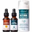ebanel bundle of hyaluronic acid serum, 20% vitamin c serum, and 2.5% retinol moisturizer logo