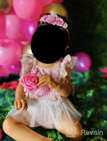 img 5 attached to Stylish And Cute Lace Floral Baby Girls Romper Jumpsuit With Backless Design - Perfect Summer Outfit