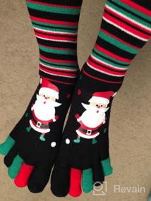 img 7 attached to Праздничные носки с пятью пальцами для женщин: согревайтесь и чувствуйте себя комфортно в это Рождество с зимними носками Ayliss Crew Socks