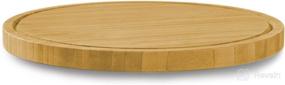 img 4 attached to 🌀 12-Inch Premium Solid Bamboo Lazy Susan Turntable Tray for Kitchen Pantry - Smooth Spinning Round Wood Tray Organizer for Cabinets, Countertops, and Tables - Rotating Spice Rack