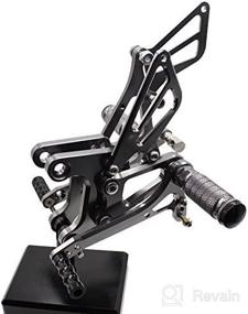 img 2 attached to Fully Adjustable Krace Motorcycle Rearsets Foot Pegs Rear Set Footrests Brake Shift Pedals, Compatible with Kawasaki Ninja ZX6R ZX636 2005-2008