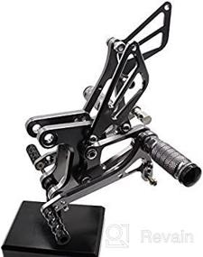 img 4 attached to Fully Adjustable Krace Motorcycle Rearsets Foot Pegs Rear Set Footrests Brake Shift Pedals, Compatible with Kawasaki Ninja ZX6R ZX636 2005-2008