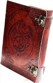 img 1 attached to 8 Inch Brown MONTEXOO Leather Journal With Lock, Dragon Diary Notebook For D&D And Book Of Shadows