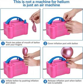 img 1 attached to Portable Dual Nozzle Electric Balloon Air Blower Inflator 110V 600W - Hautton Electric Balloon Pump For Party Decoration, Balloon Arch, And Column Stand - Pink