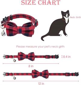 img 3 attached to 🐾 PAWCHIE Breakaway Bowtie Cat Collar with Bell - Set of 3 Classic Plaid Kitten Collars with Removable Bow Tie, Adjustable and Safe for Cats, Puppies, and Small Dogs