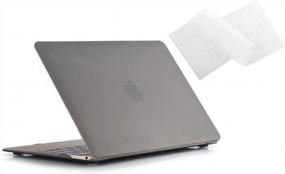 img 4 attached to Тонкий защелкивающийся жесткий защитный чехол и чехол для клавиатуры для MacBook 12 Inch A1534 - чехол RUBAN, серый