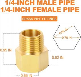 img 1 attached to GASHER 5PCS Brass Pipe Fitting, Reducer Adapter, 1/4-Inch Male Pipe X 1/4-Inch Female Pipe