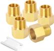 gasher 5pcs brass pipe fitting, reducer adapter, 1/4-inch male pipe x 1/4-inch female pipe logo