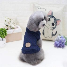 img 2 attached to Winter Warm Dog Sweater with Cap - Turtleneck Woolen Hoodie Coat for Small/Medium Dogs and Cats - RDC Pet Clothes