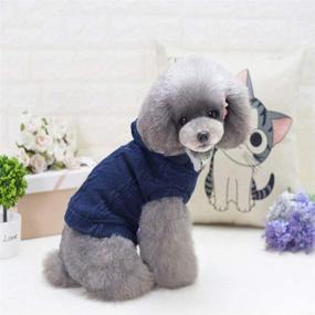 img 1 attached to Winter Warm Dog Sweater with Cap - Turtleneck Woolen Hoodie Coat for Small/Medium Dogs and Cats - RDC Pet Clothes