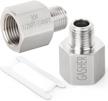 2-pack stainless steel hex nipple fittings - 1/2" female pipe to 1/4" male pipe connection for plumbing and piping projects by gasher logo