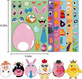 img 2 attached to 30 Sheets Easter Games Stickers For Kids - Create Your Own Decorations & Activities With Bunny, Chicken, Cow, Sheep, Duck!