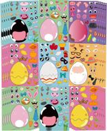 30 sheets easter games stickers for kids - create your own decorations & activities with bunny, chicken, cow, sheep, duck! logo