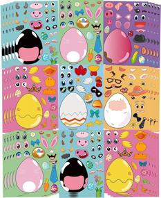 img 4 attached to 30 листов наклеек с пасхальными играми для детей - создайте свои собственные украшения и развлечения с кроликом, курицей, коровой, овцой, уткой!