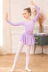 img 2 attached to Zaclotre балетное трико с юбкой для девочек: классические танцевальные платья с длинными рукавами