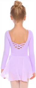 img 4 attached to Zaclotre Ballet Skirted Leotard For Girls: Classic Long Sleeve Dance Dresses