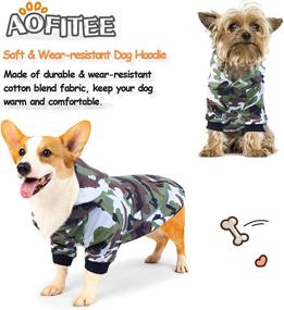 img 3 attached to 🐶 AOFITEE Camouflage Dog Hoodie Coat - Warm Dog Vest Shirt with Pocket. Cozy Camo Pet Sweatshirts - Puppy Pajamas for Small, Medium, and Large Dogs. Cold Weather Apparel.