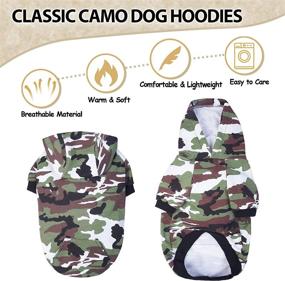 img 1 attached to 🐶 AOFITEE Camouflage Dog Hoodie Coat - Warm Dog Vest Shirt with Pocket. Cozy Camo Pet Sweatshirts - Puppy Pajamas for Small, Medium, and Large Dogs. Cold Weather Apparel.