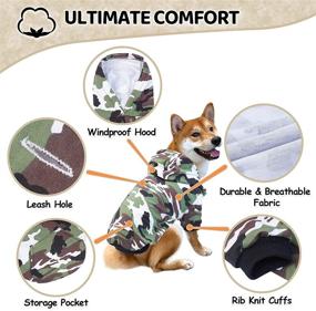 img 2 attached to 🐶 AOFITEE Camouflage Dog Hoodie Coat - Warm Dog Vest Shirt with Pocket. Cozy Camo Pet Sweatshirts - Puppy Pajamas for Small, Medium, and Large Dogs. Cold Weather Apparel.